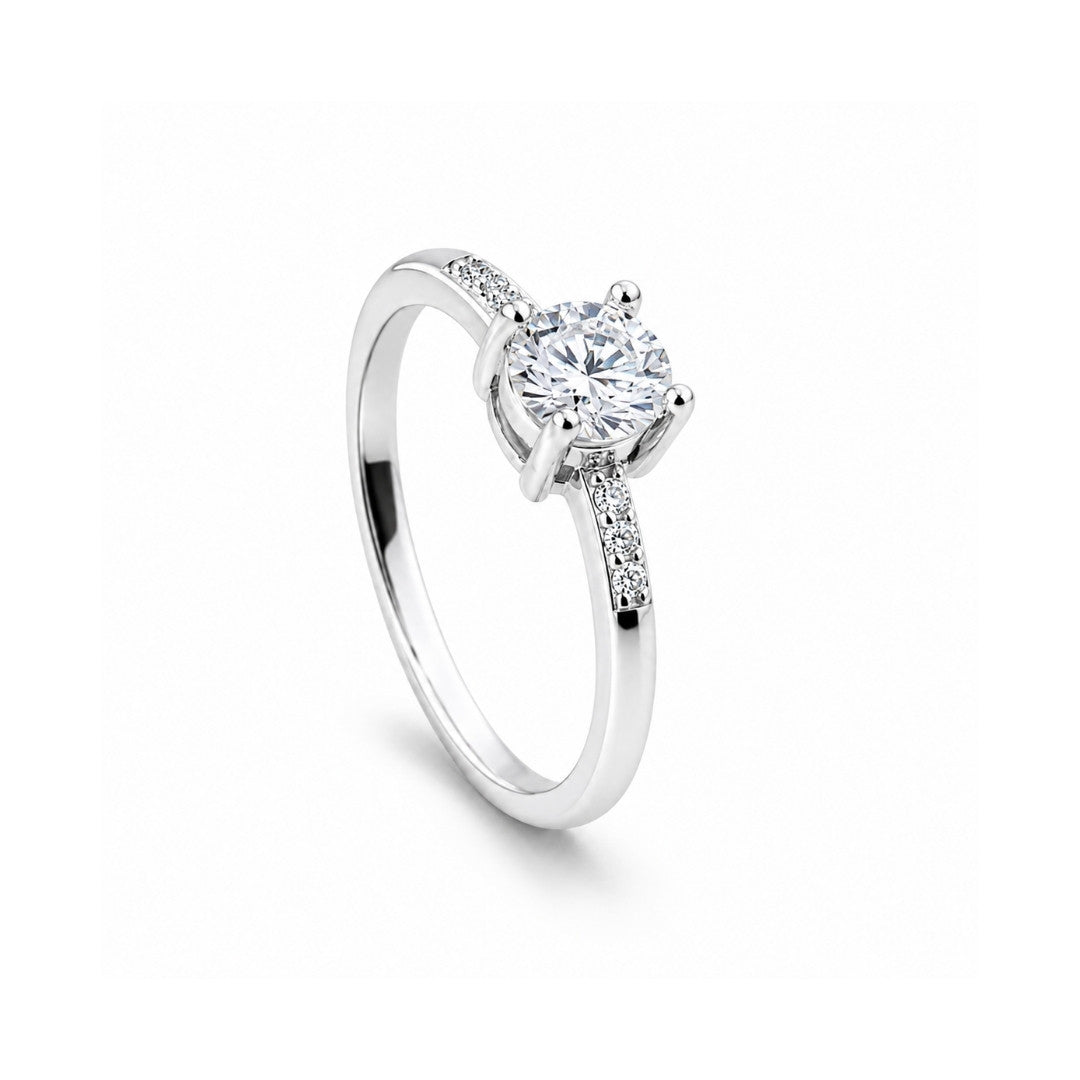 Anel Solitário Clássico Moissanite 0.5CT - 5mm