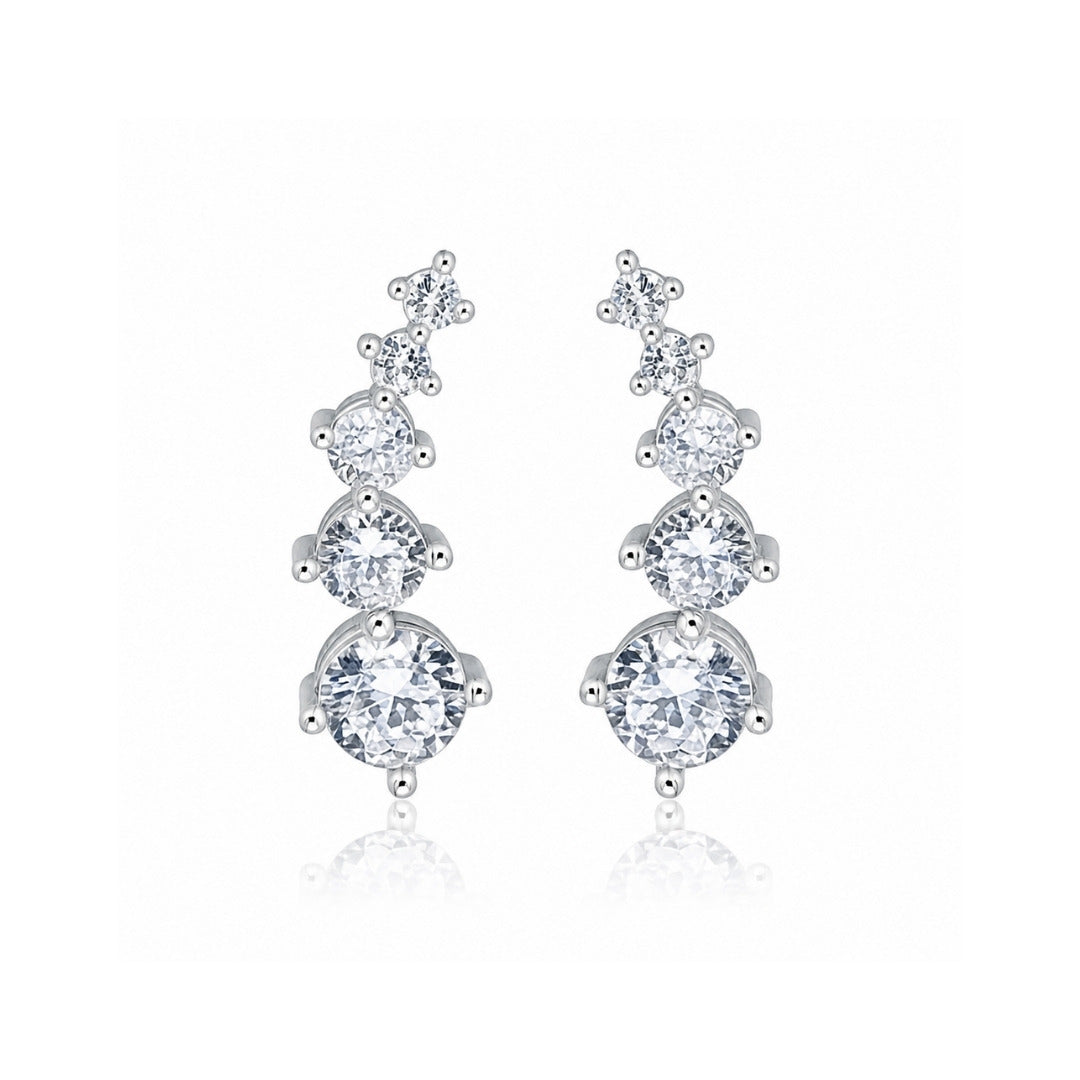 Brinco Ear Cuff com Zircônias em Prata