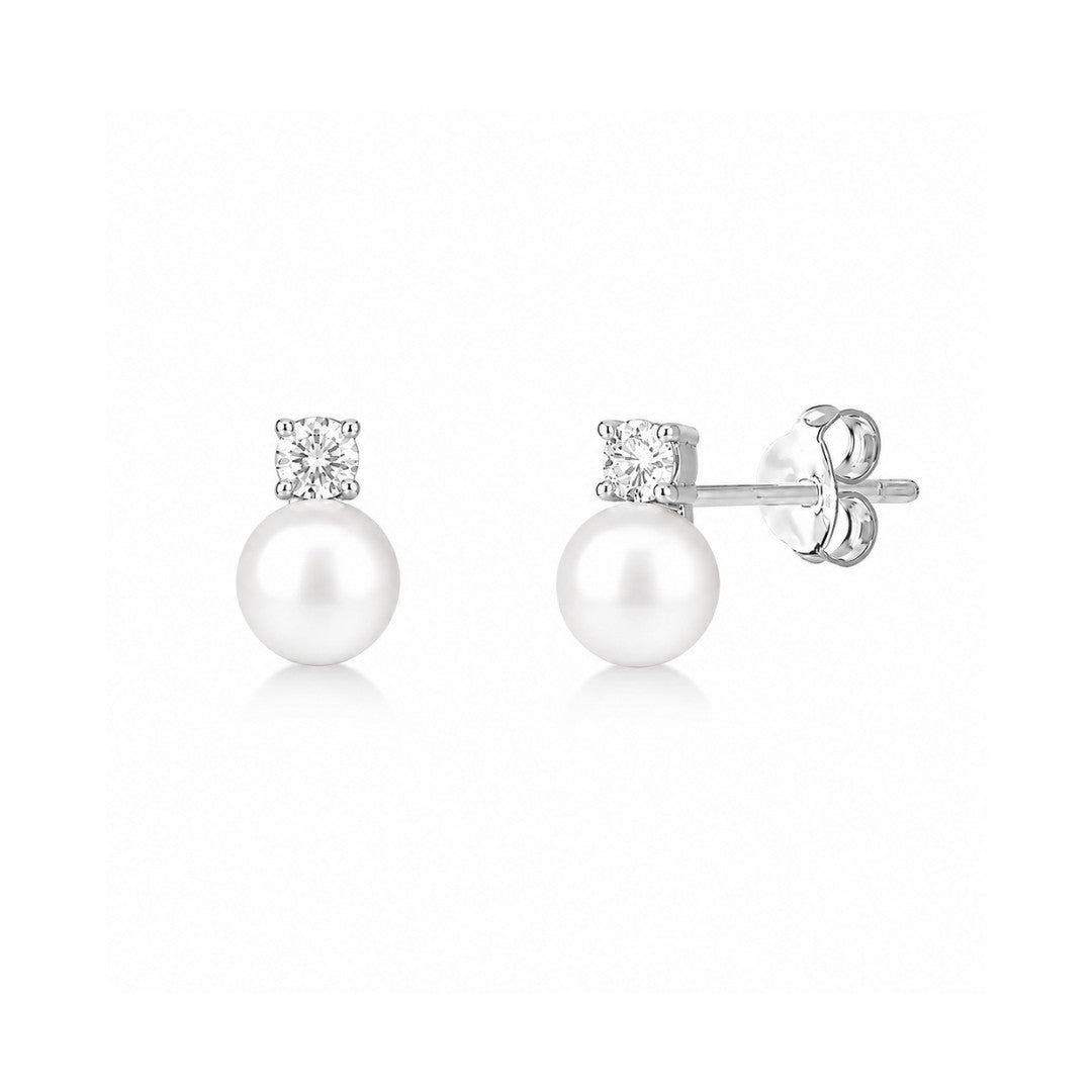Brinco  Pérola com Moissanite  0.6CT