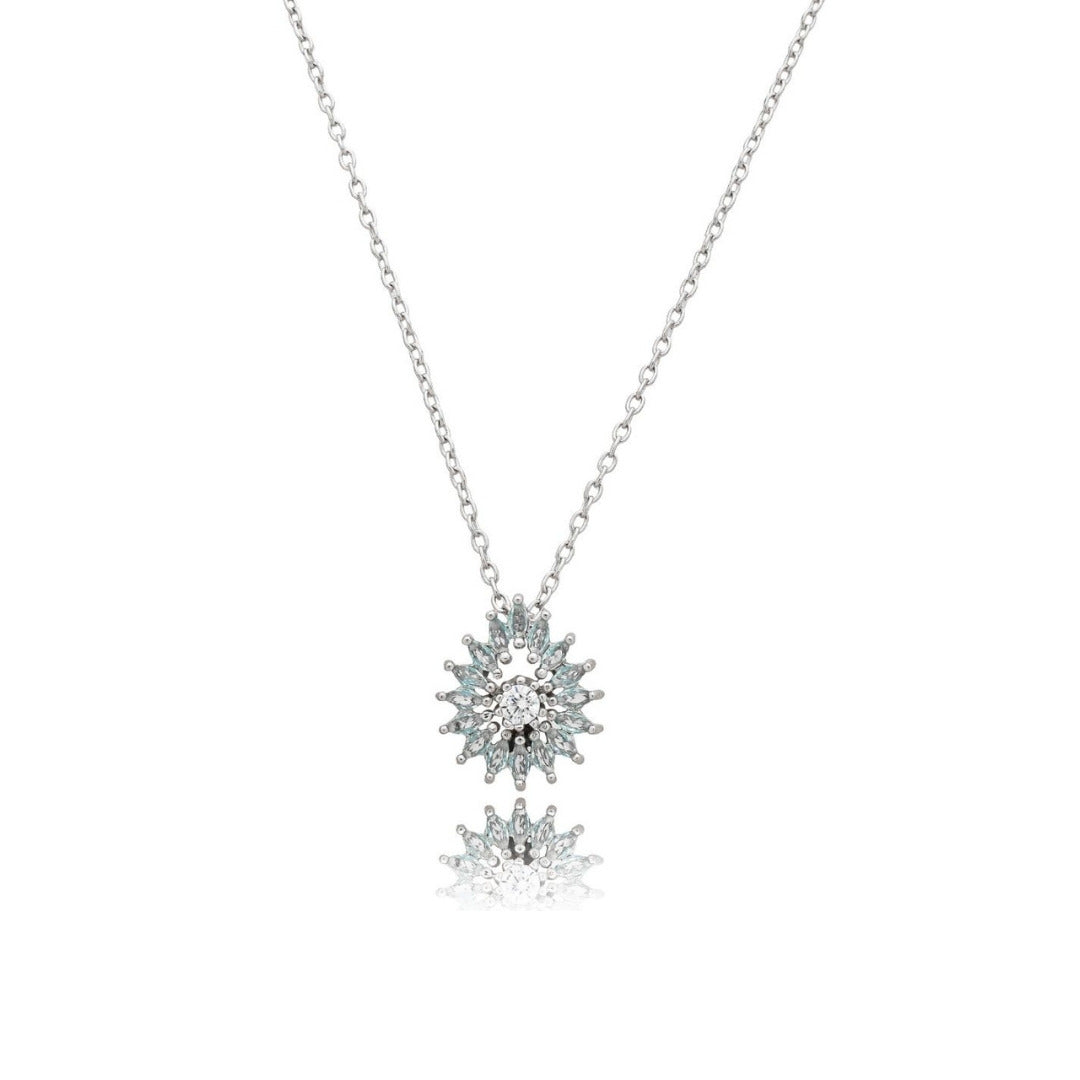Conjunto Gota Água Marinha de Prata