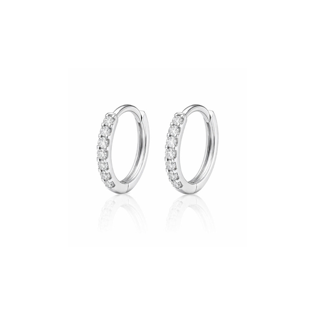 Brinco de Argola Zircônia de Prata - 0,8cm