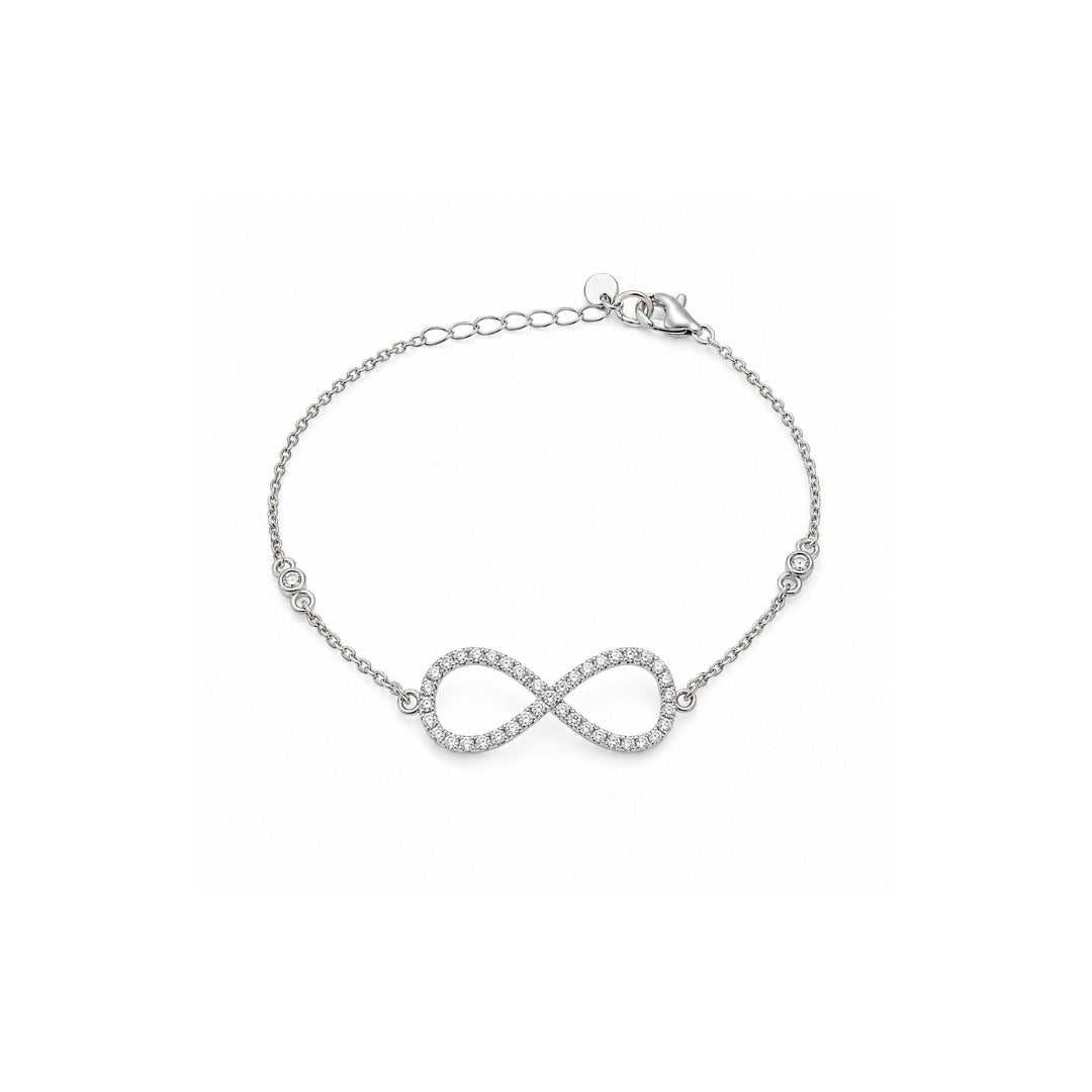 Pulseira Infinito Zircônia de Prata