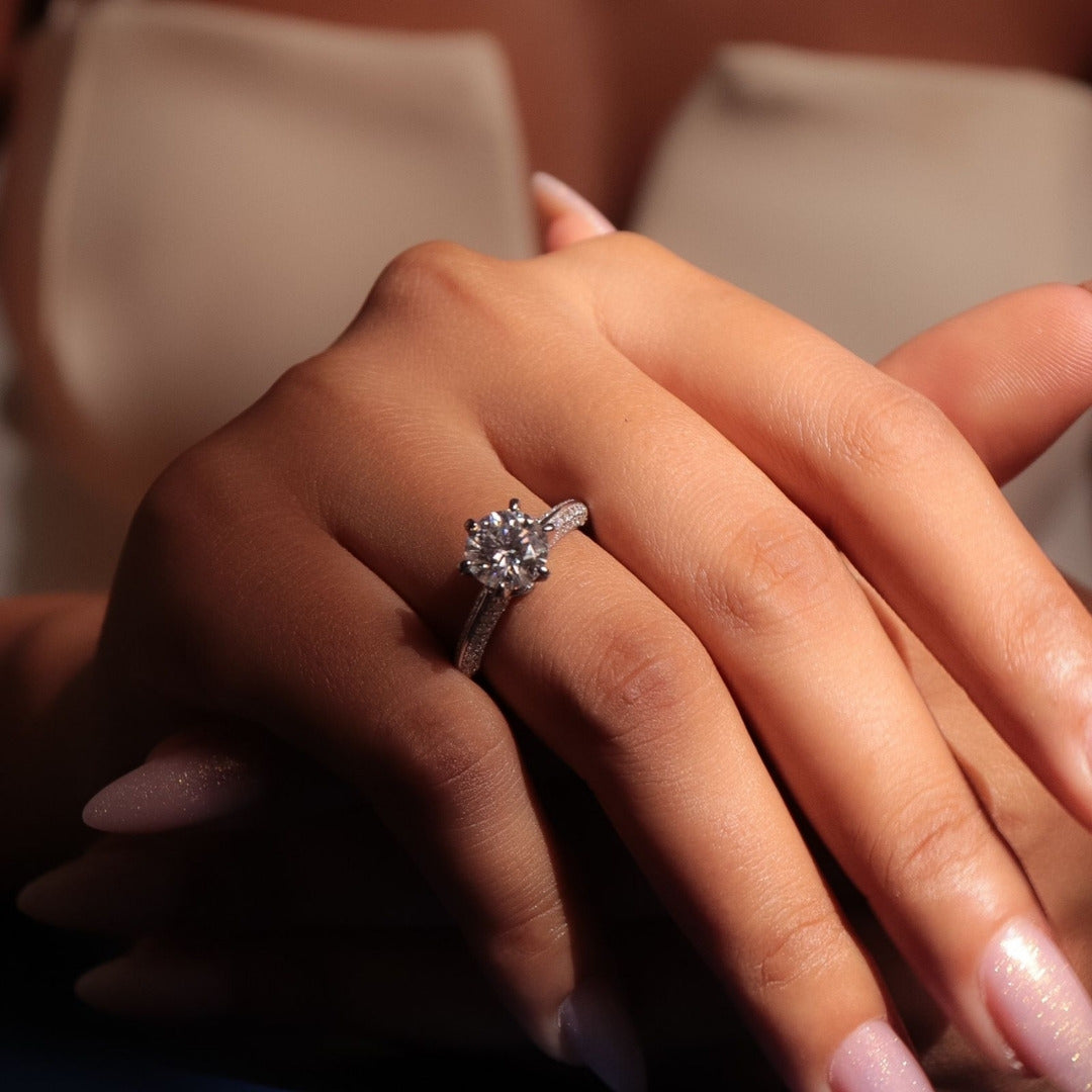 Anel Solitário Moissanite  2.36CT