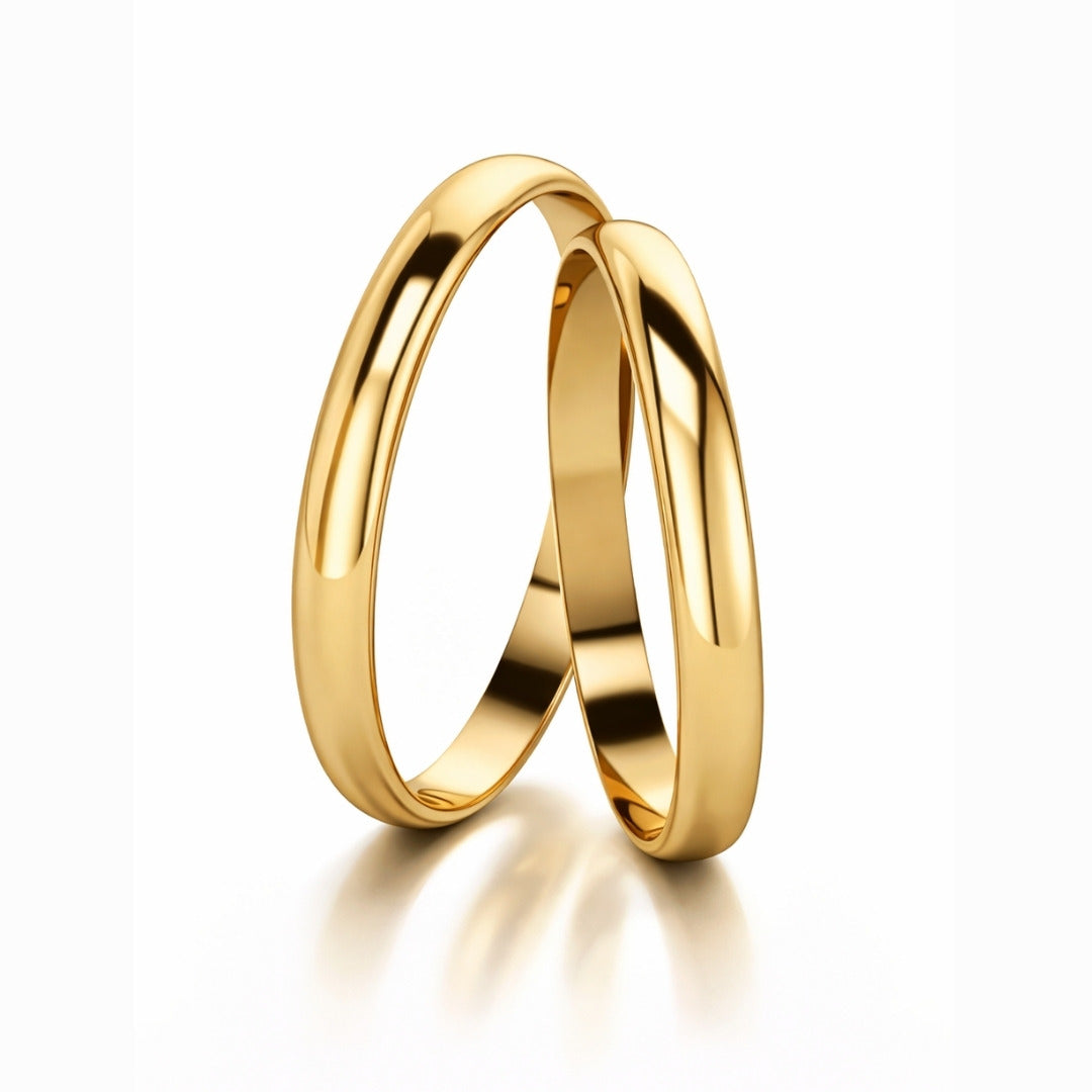 Par De Aliança De Ouro 6k Tradicional Com 3mm