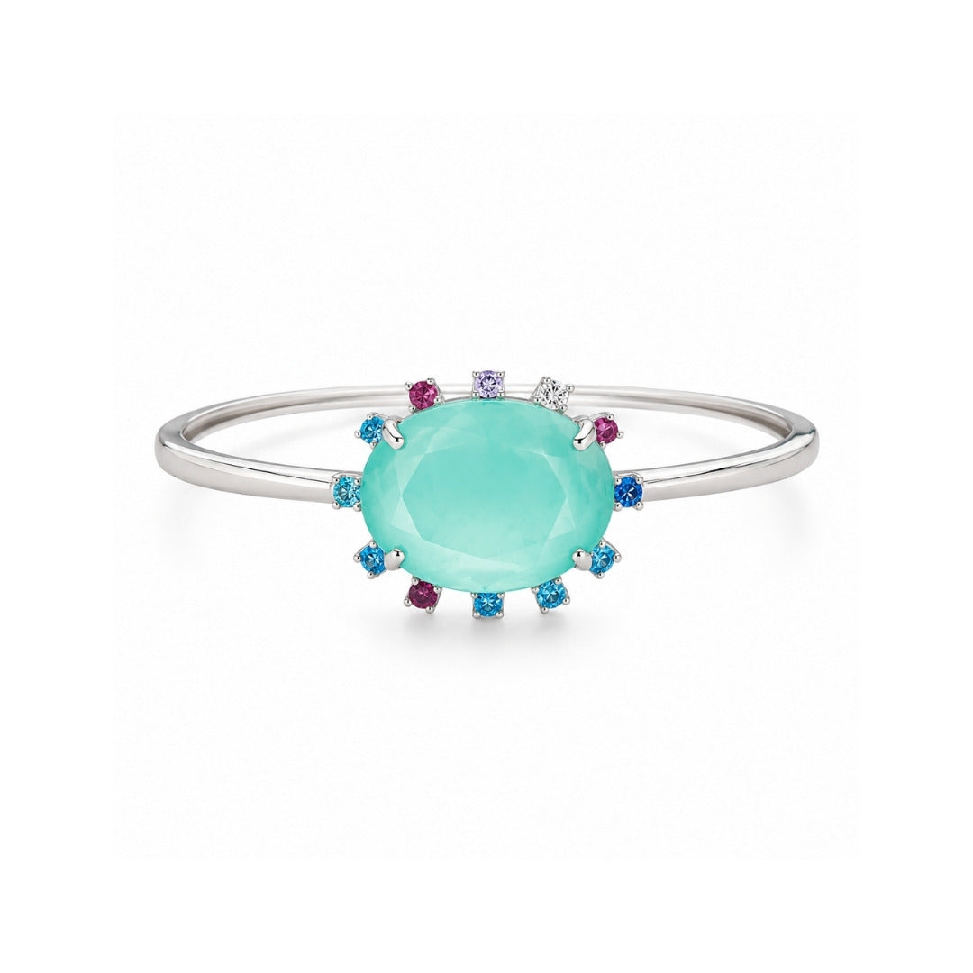 Pulseira Bracelete Fusion Turmalina Light de Prata