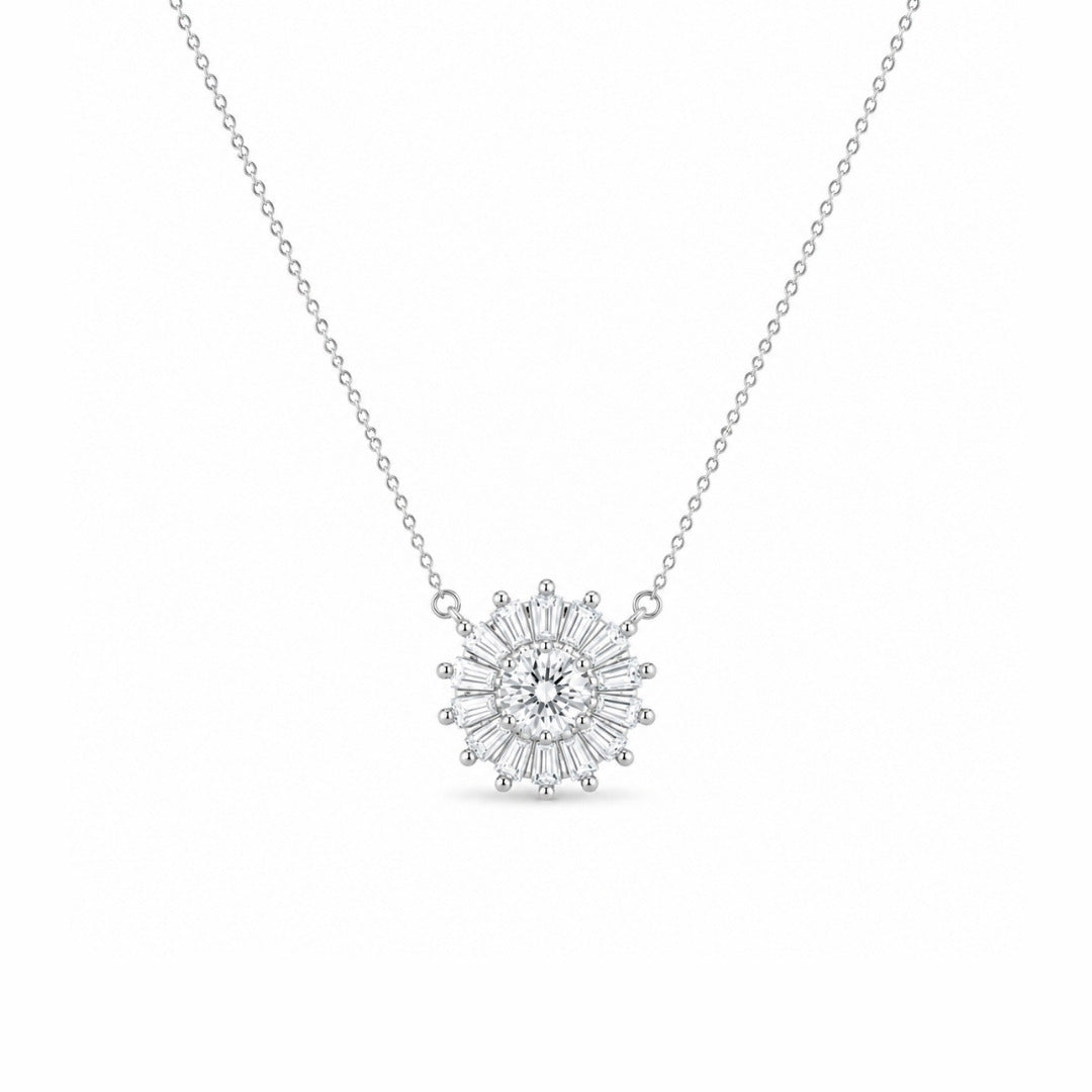 Colar Moissanite Halo 0.4CT - 4,5mm