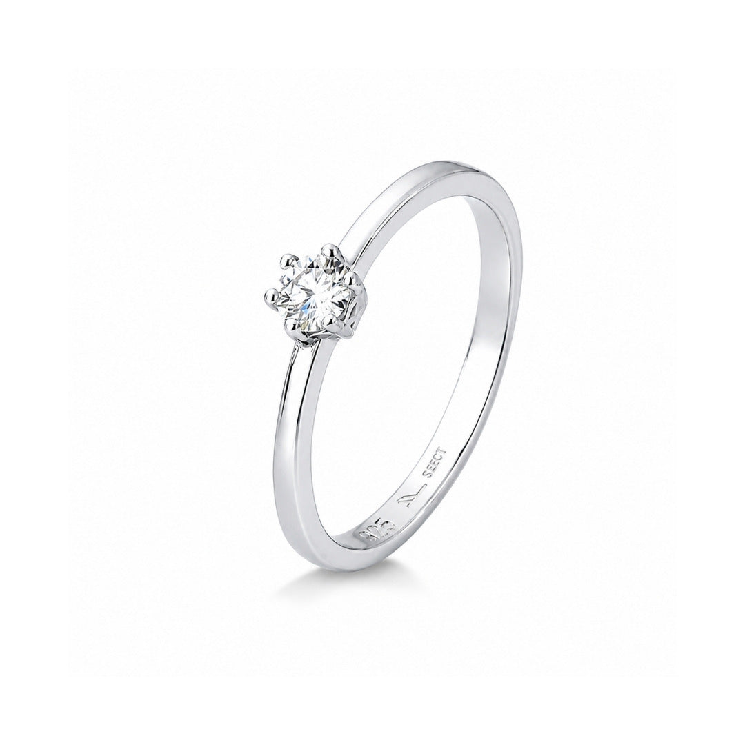 Anel Solitário Clássico Moissanite 0.26CT - 3,8mm