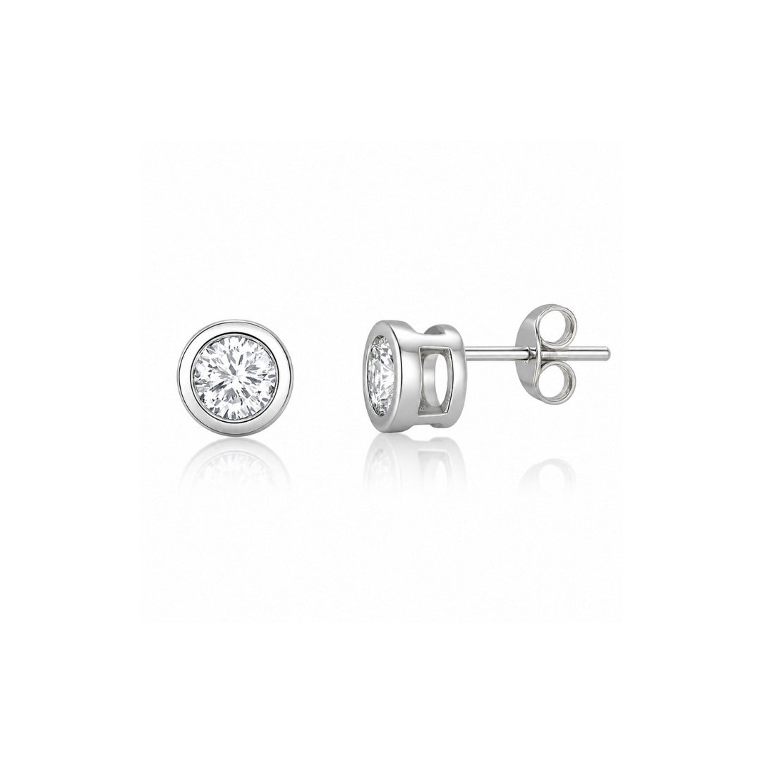 Brinco Ponto de Luz em Prata - 6mm
