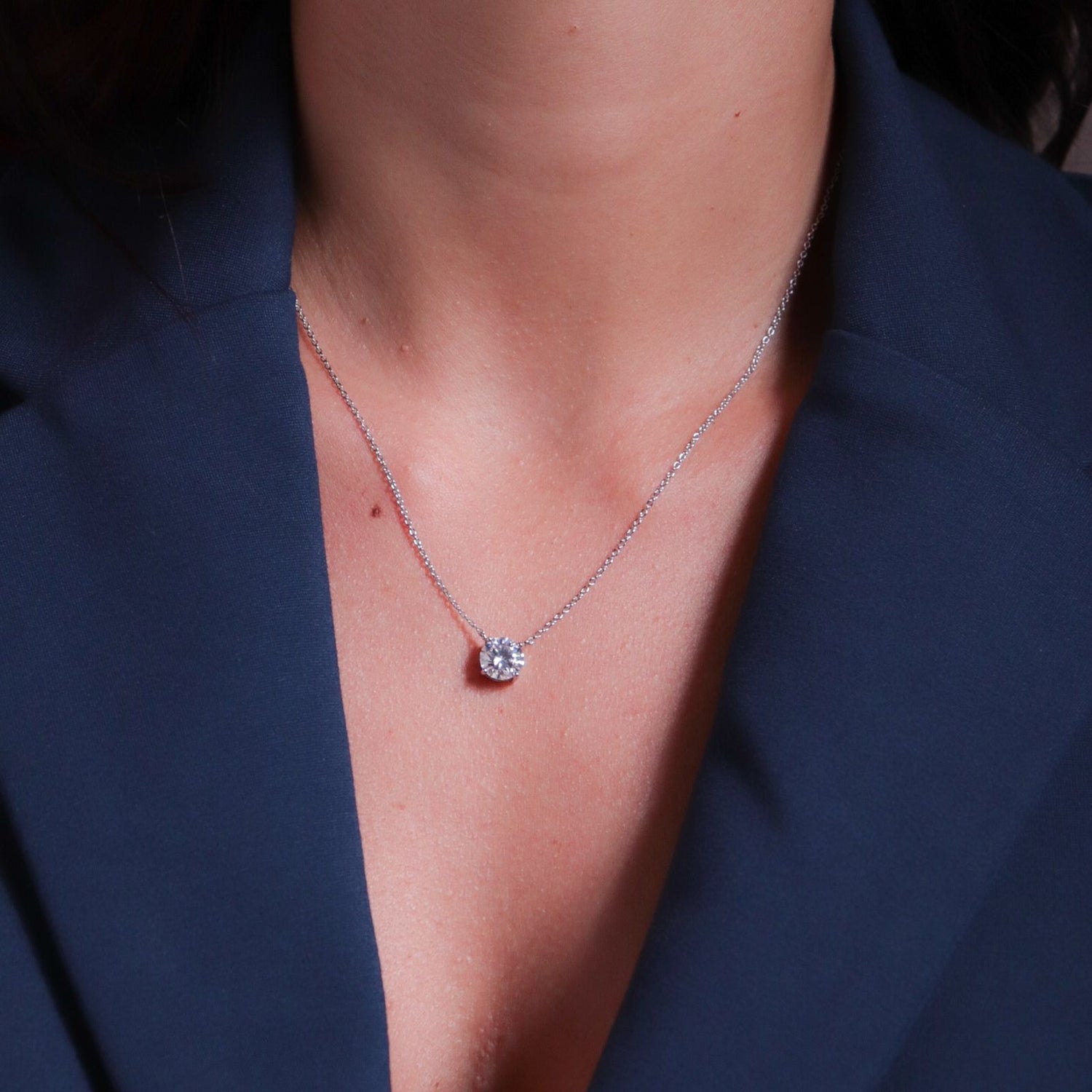Colar Ponto de Luz Moissanite 0.4CT - 4,5mm