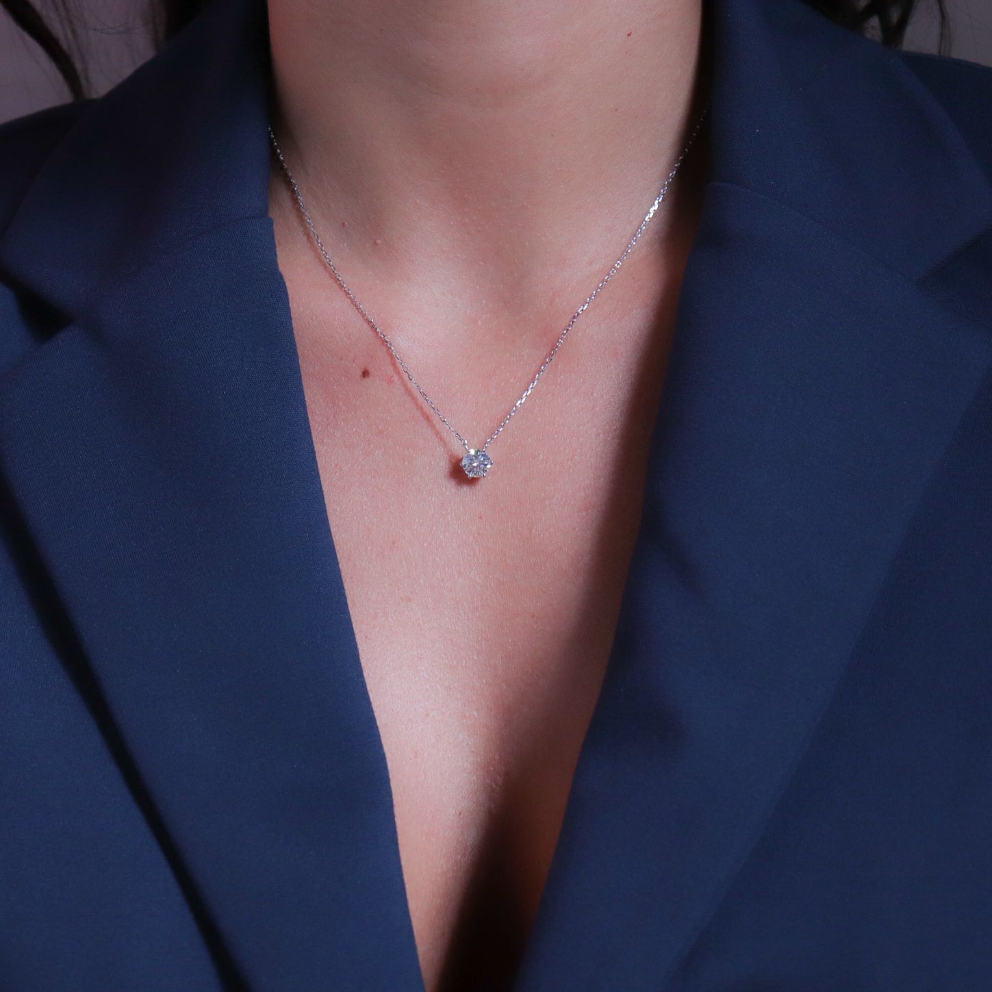 Colar Ponto de Luz Moissanite 1CT - 6,5mm