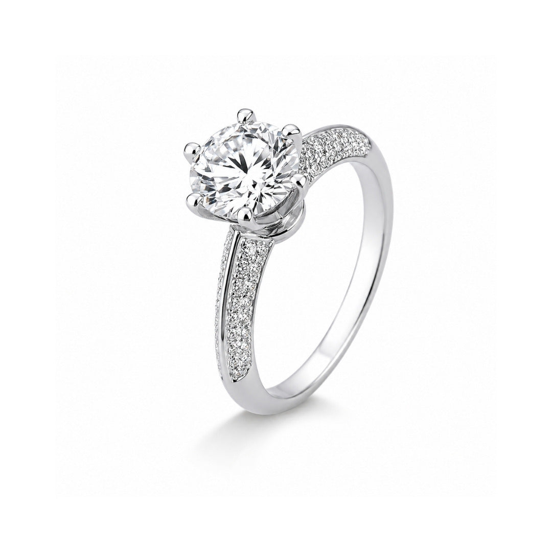 Anel Solitário Moissanite  2.36CT