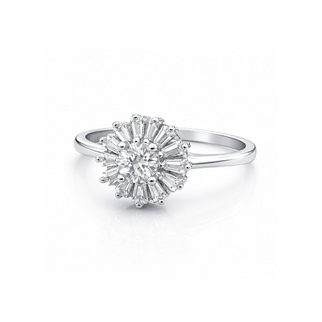 Anel Moissanite Halo 0.4CT 4,5mm