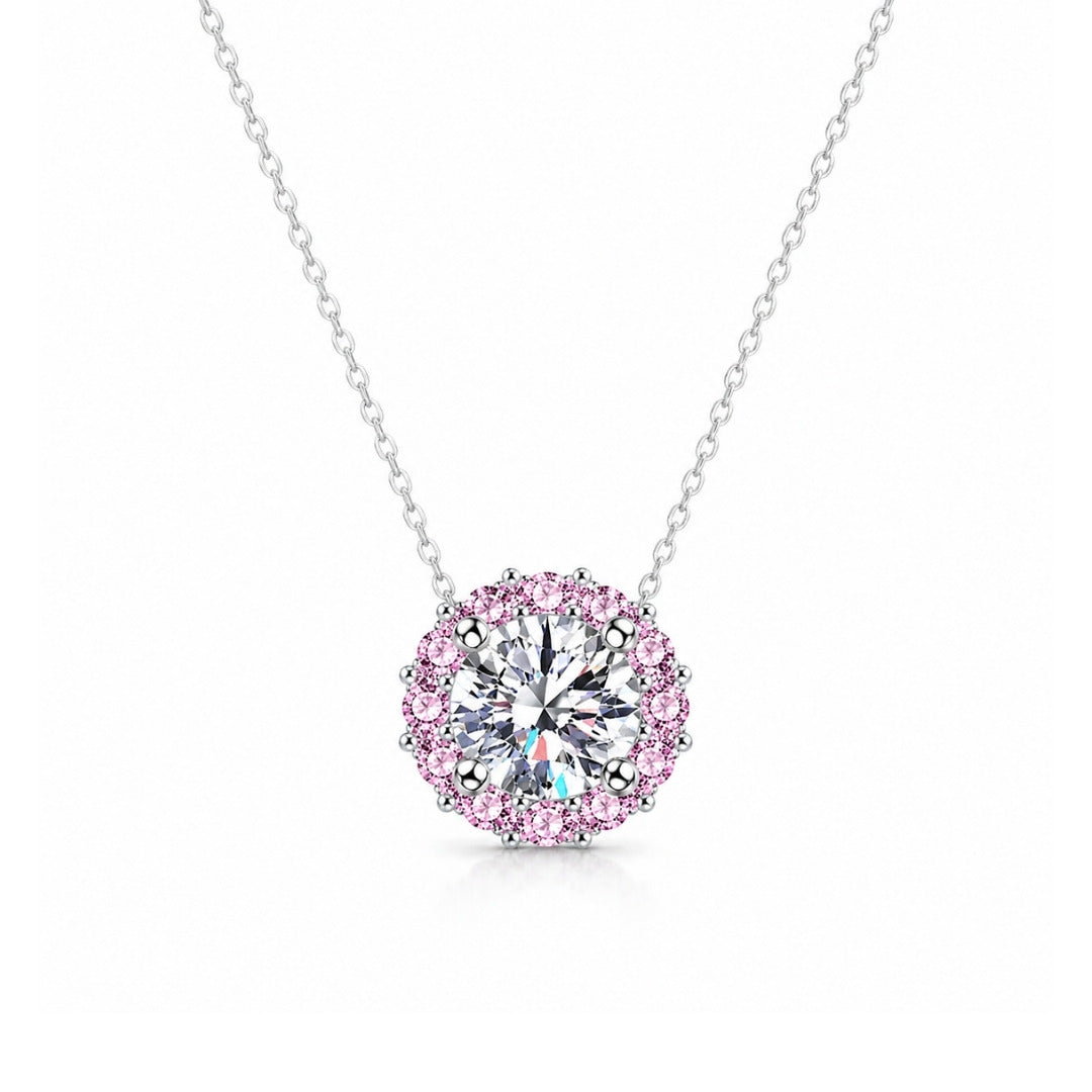 Colar Moissanite 1.2CT Rosé Light Vivid - 7mm