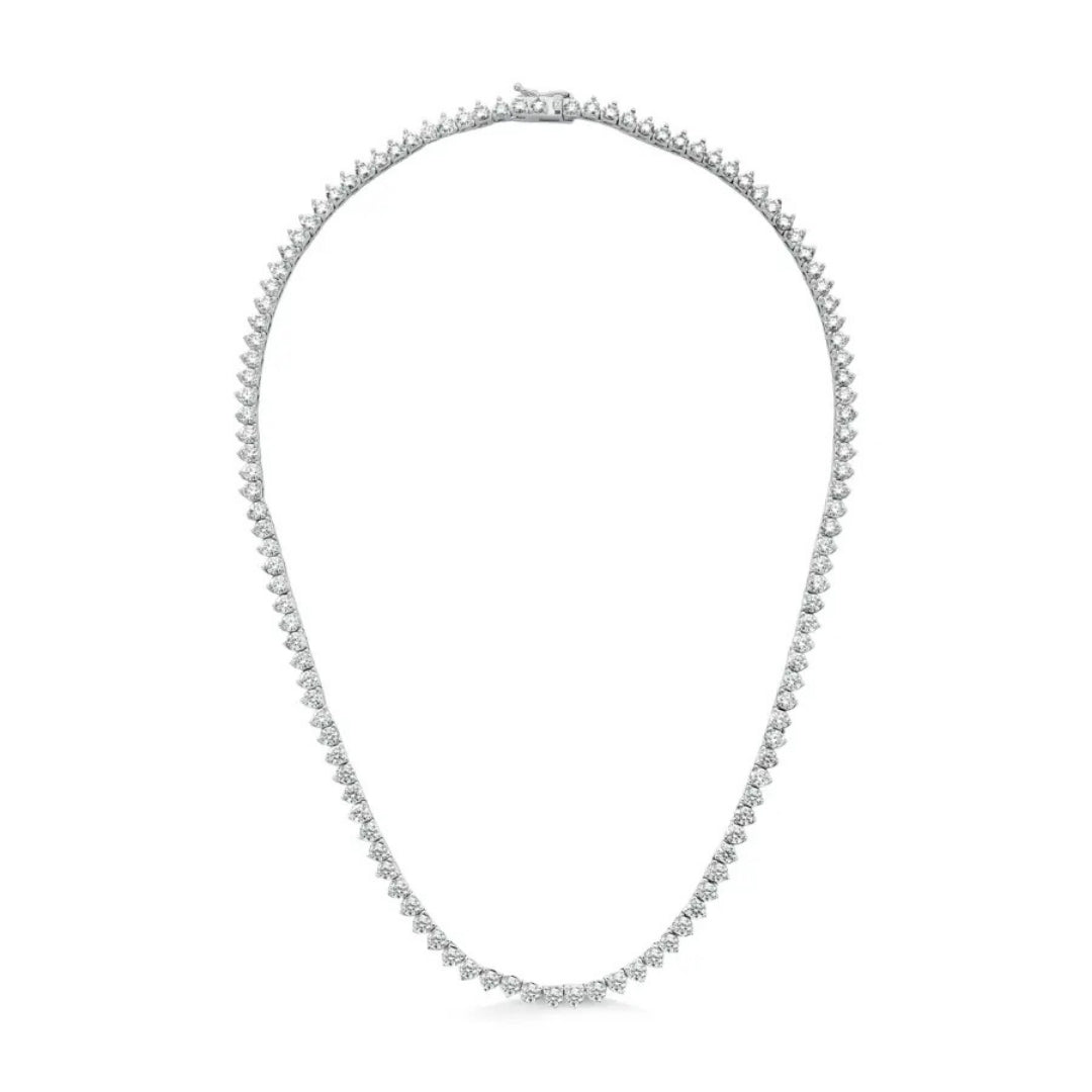 Colar Riviera 3 Pontas Moissanite 12,4CT - 3mm