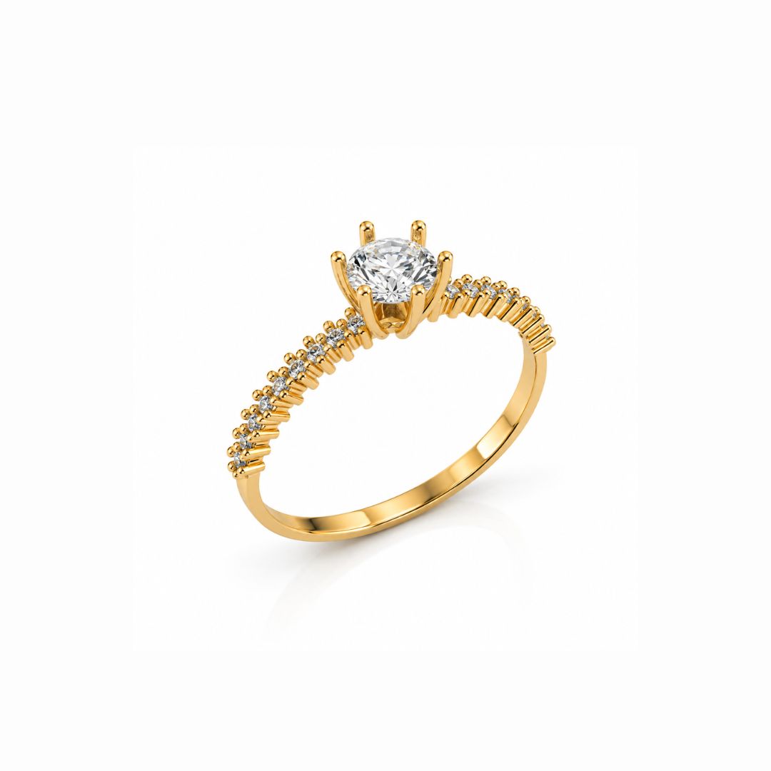 Anel Solitário Passion em Ouro 18K com Zircônias