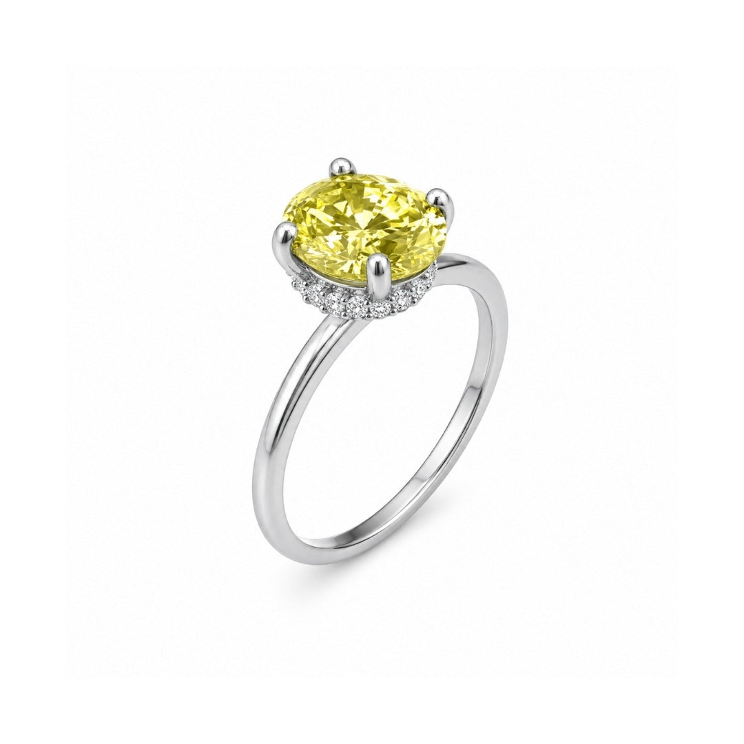 Anel Solitário Moissanite Yellow Deep Vivid 2.5CT