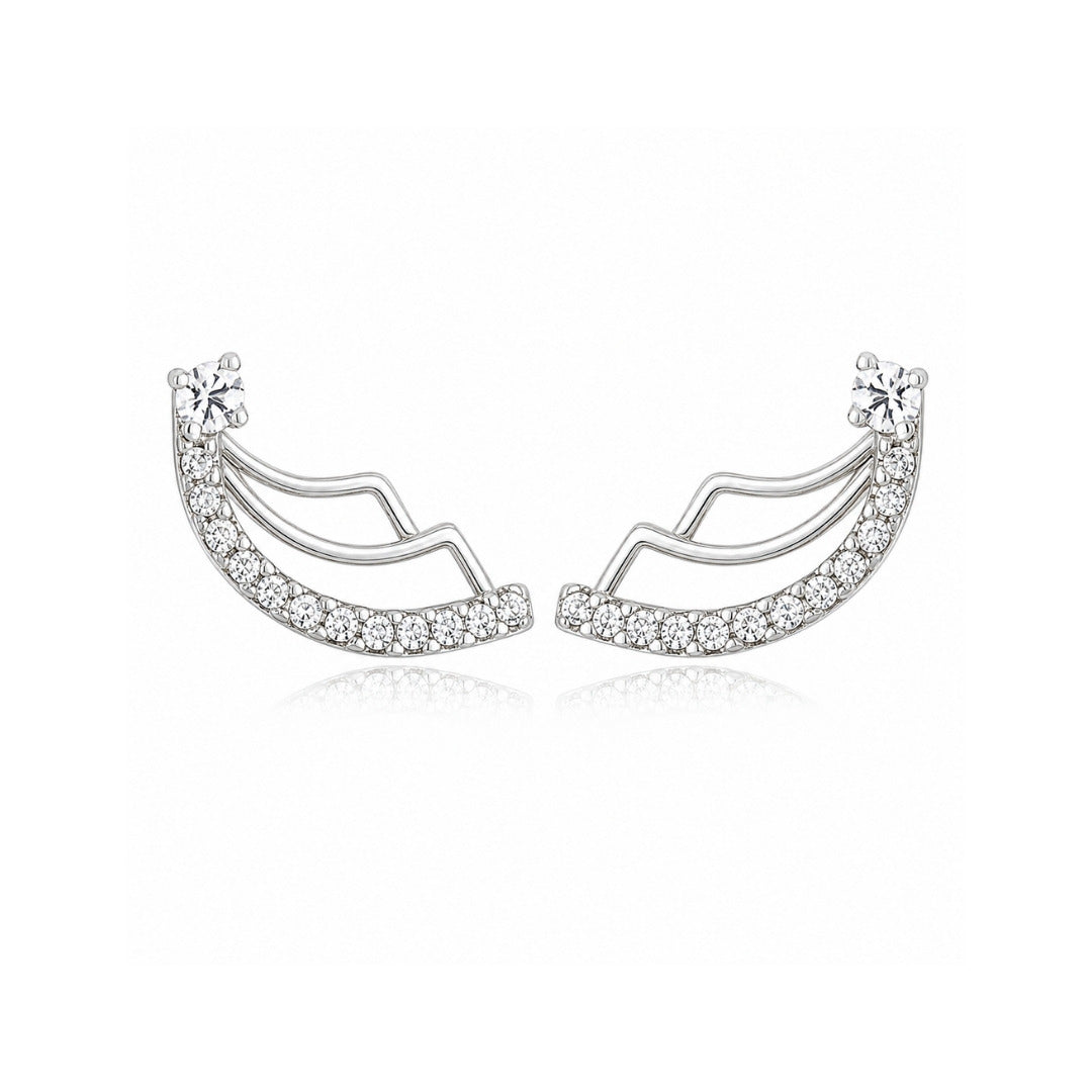 Brinco Ear Cuff Zircônia Prata