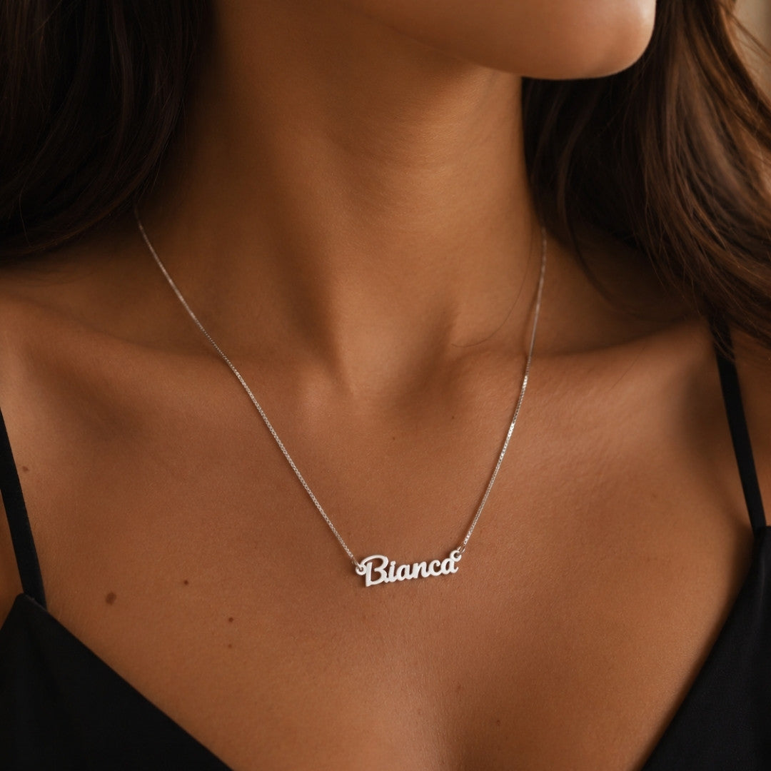 Colar Nome Personalizado em  Prata