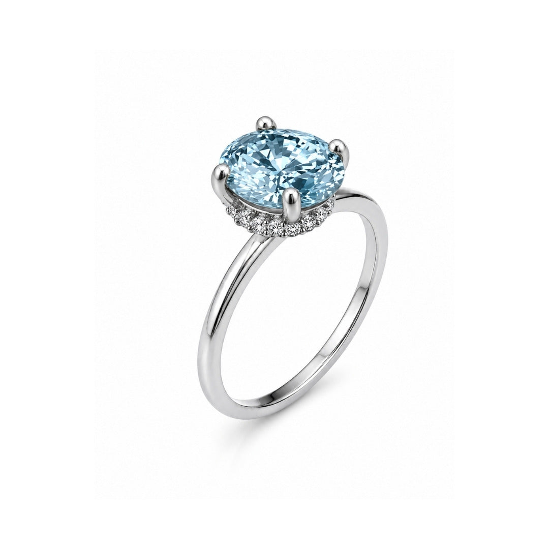 Anel Solitário Moissanite  Royal Blue Deep Vivid  1.5CT