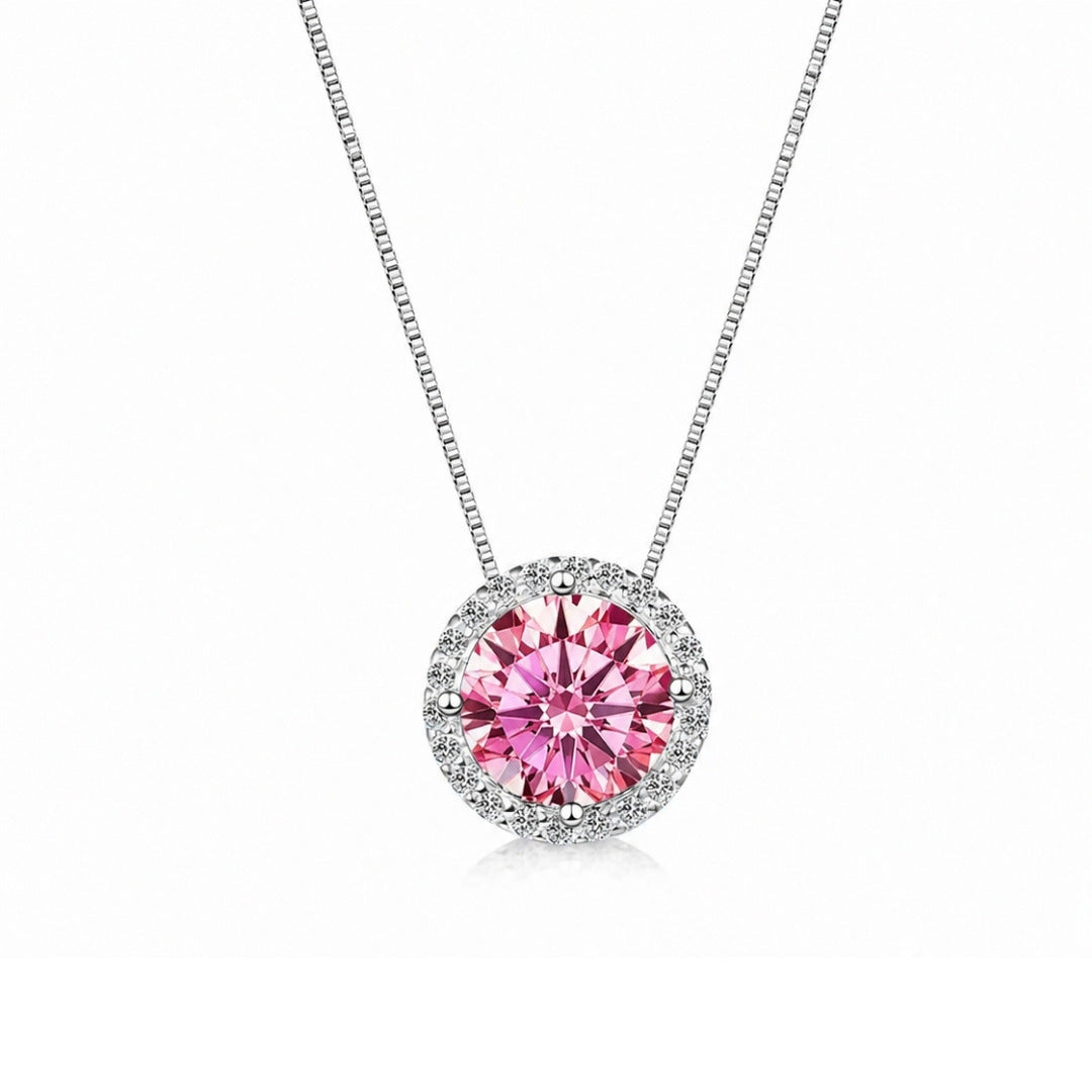 Colar Moissanite Rosé Deep Vivid 0.8CT - 6mm