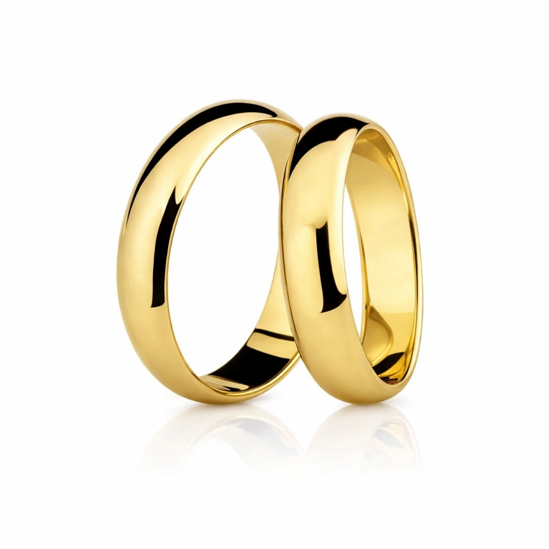 Par De Aliança De Ouro 18k Tradicional Com 6mm