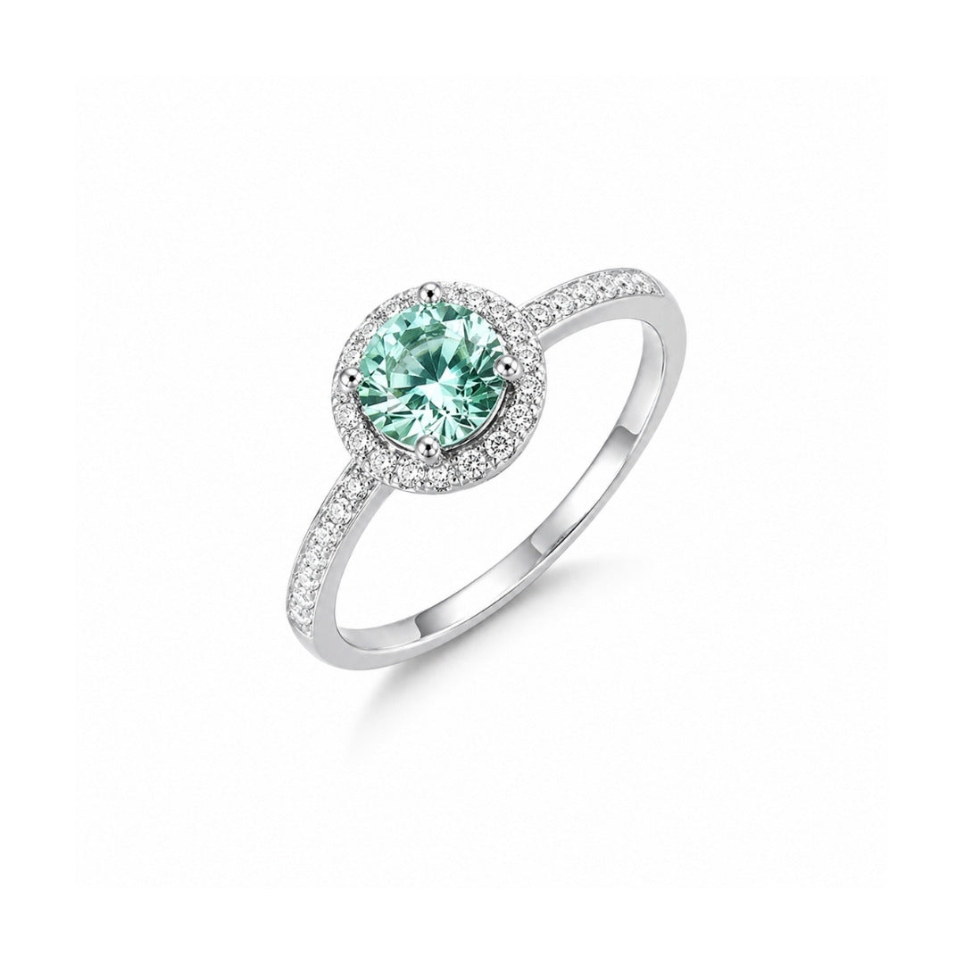 Anel Solitário Moissanite Emerald Green Vivid 0,8CT