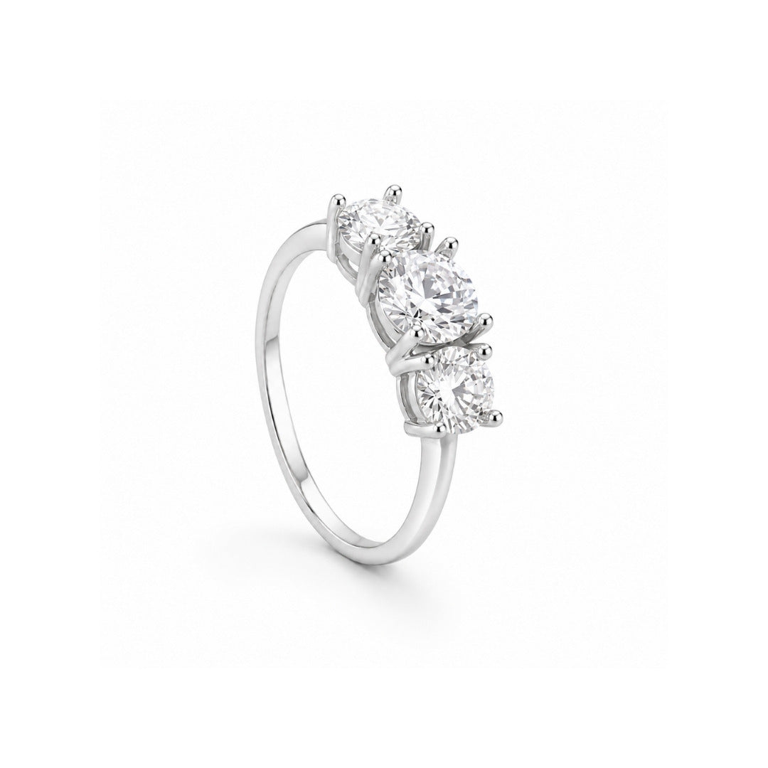 Anel 3 Pedras Moissanite Eternal Moments 1.8CT