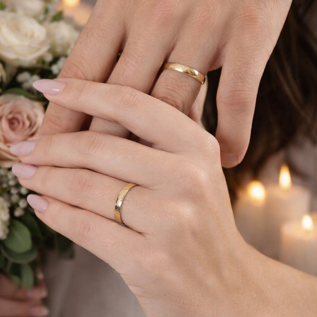 Par De Aliança De Ouro 18k Tradicional Com 3mm
