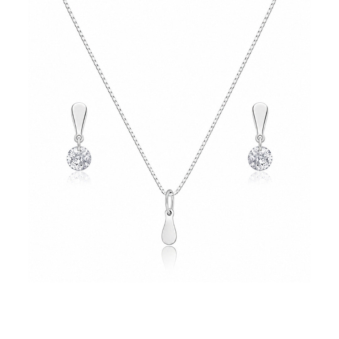 Conjunto de Prata com Zircônia